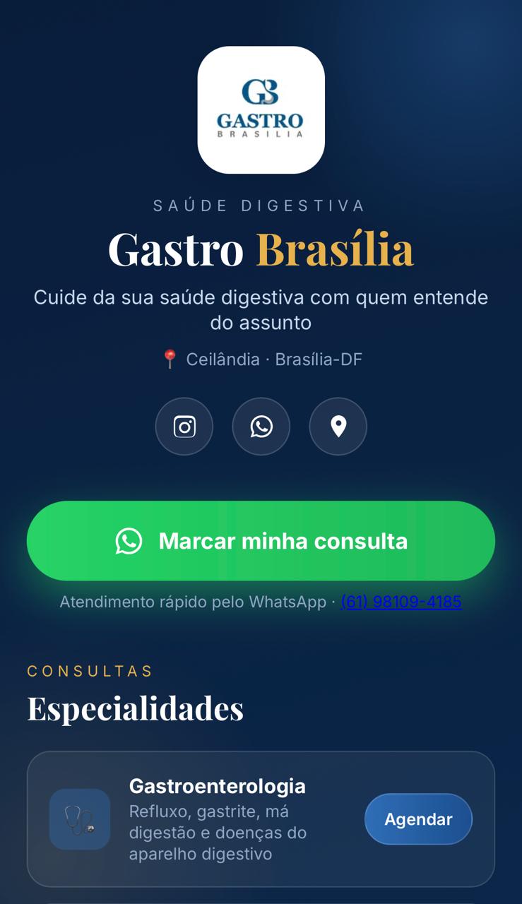 Link na bio da Gastro Brasília