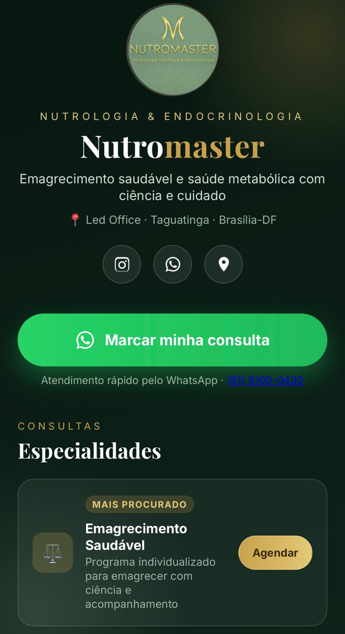Link na bio da Nutromaster